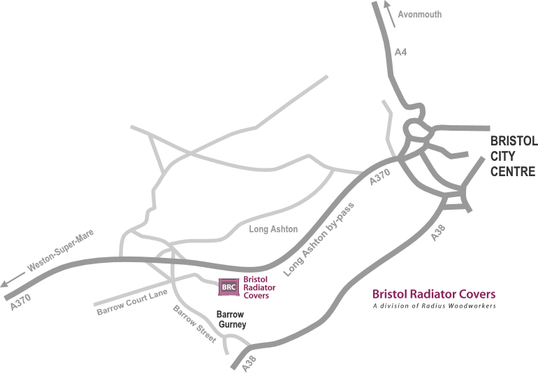 Open a pdf file of the Map & Directions to Bristol Radiator Covers